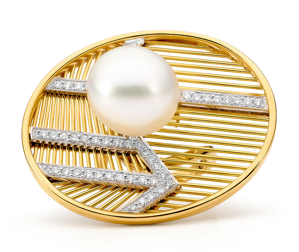 Allure South Sea Pearls Couture yellow gold pearl and diamond ring