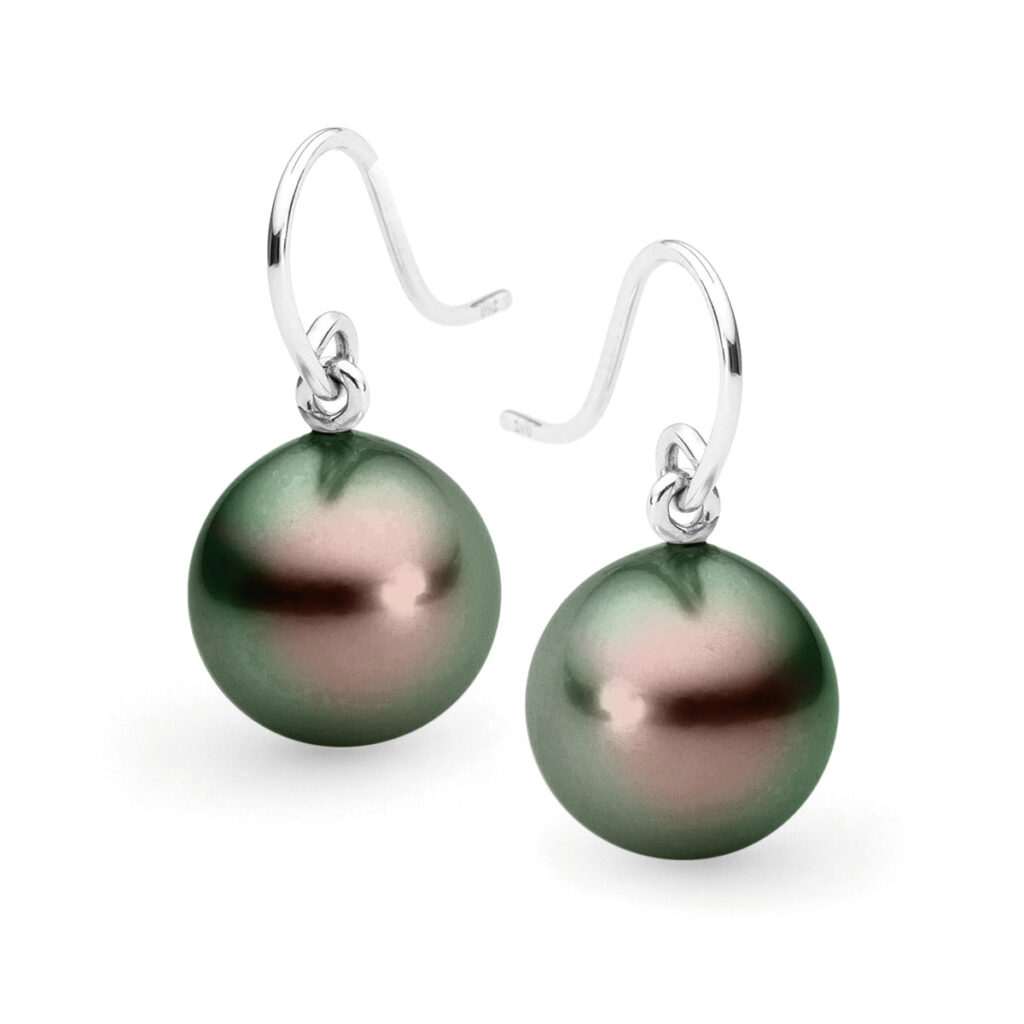 Adorne Large Freshwater Pearl French Hook Earrings Silver AED3775