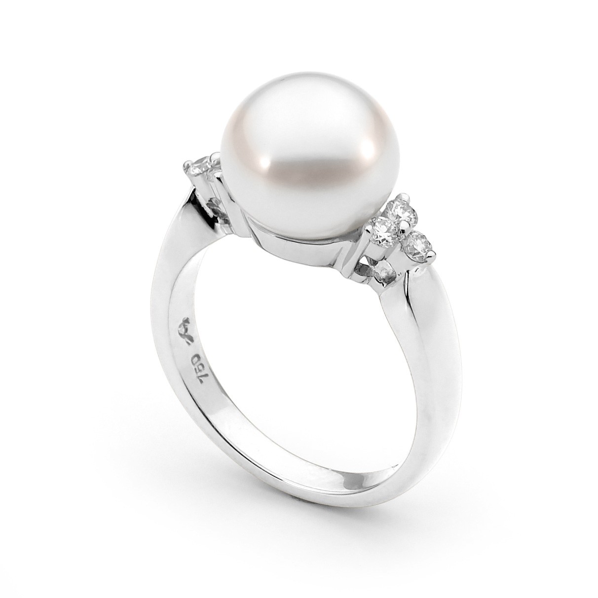 Trio Diamond and Pearl Ring - Allure South Sea Pearls
