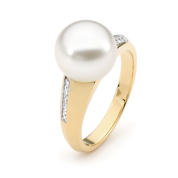 Pavé Diamond, Argyle and Pearl Ring - Allure South Sea Pearls