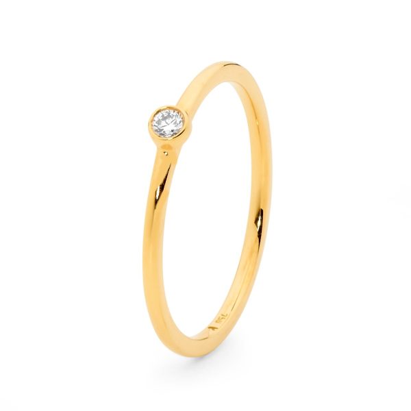Yellow Gold Rounded Diamond Ring