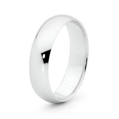 Mens Dome White Gold Ring