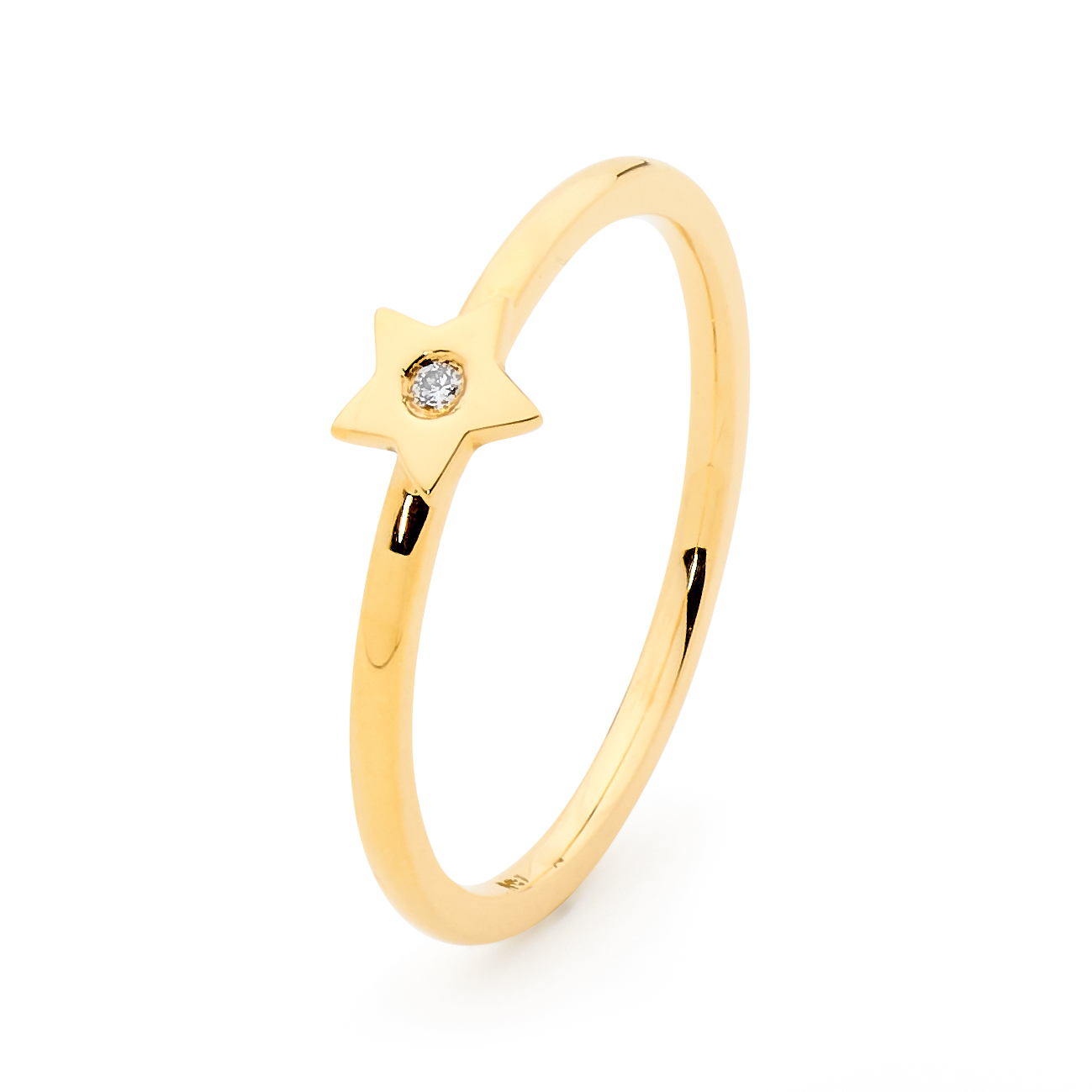 Yellow Gold Stackable Star Ring - Allure South Sea Pearls