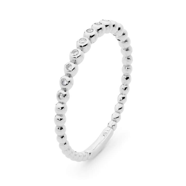 White Gold Stackable Diamond Ring Allure South Sea Pearls