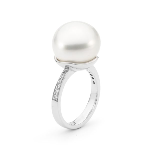 Diamond Baroque Pearl Ring