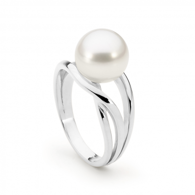 white gold pearl bar ring
