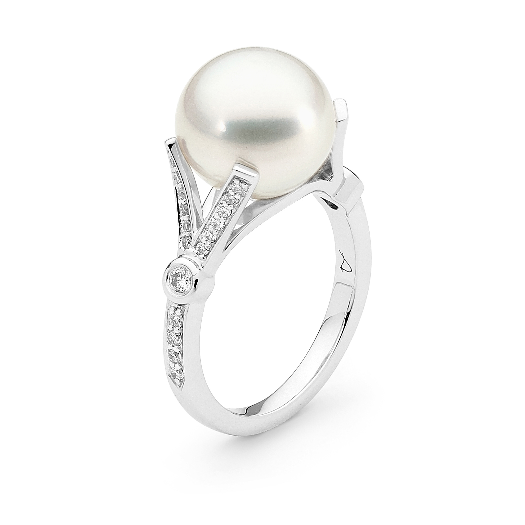 High Set Pavé and Australian South Sea Pearl Ring - Allure South Sea Pearls
