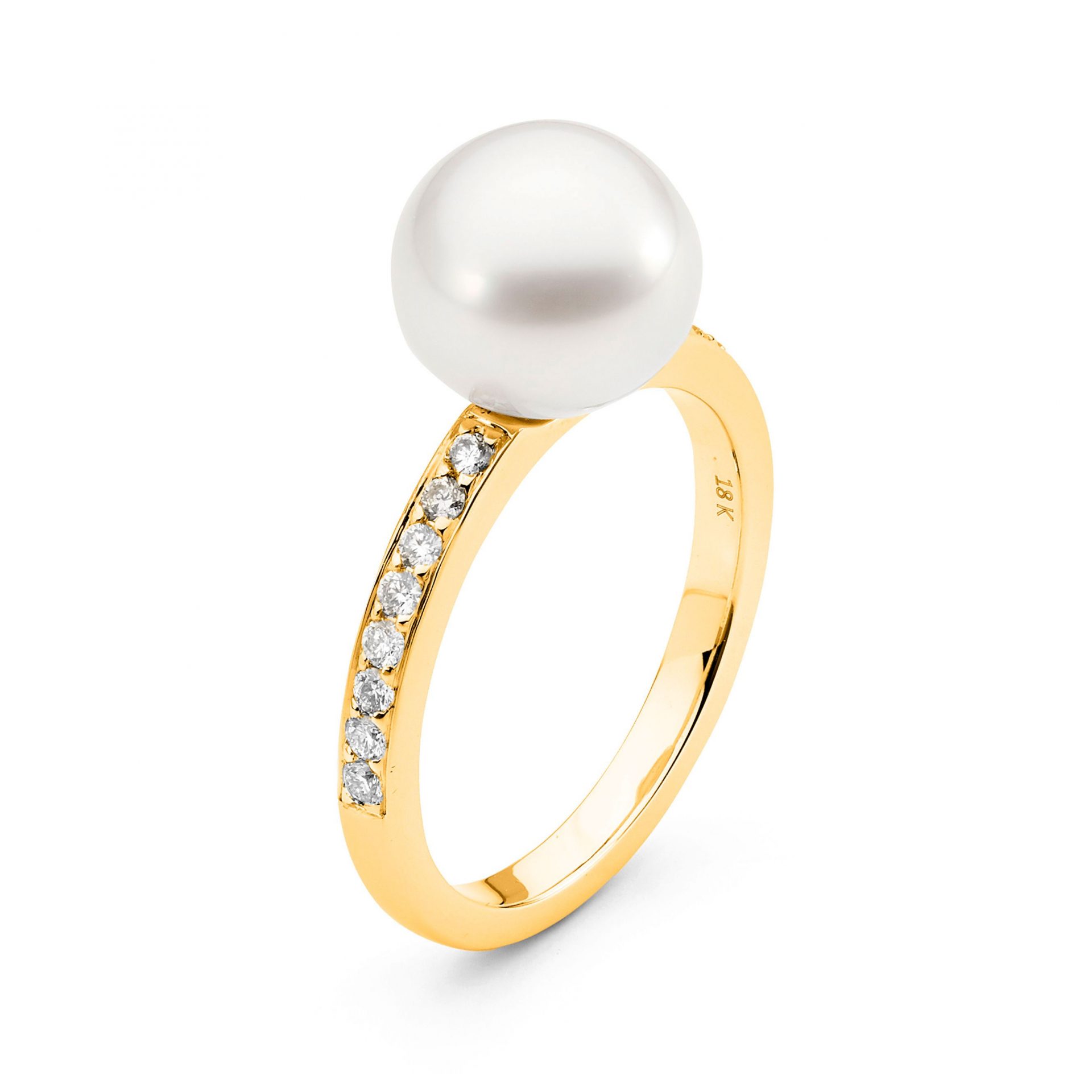 Bead Set Diamond & Pearl Ring - Allure South Sea Pearls
