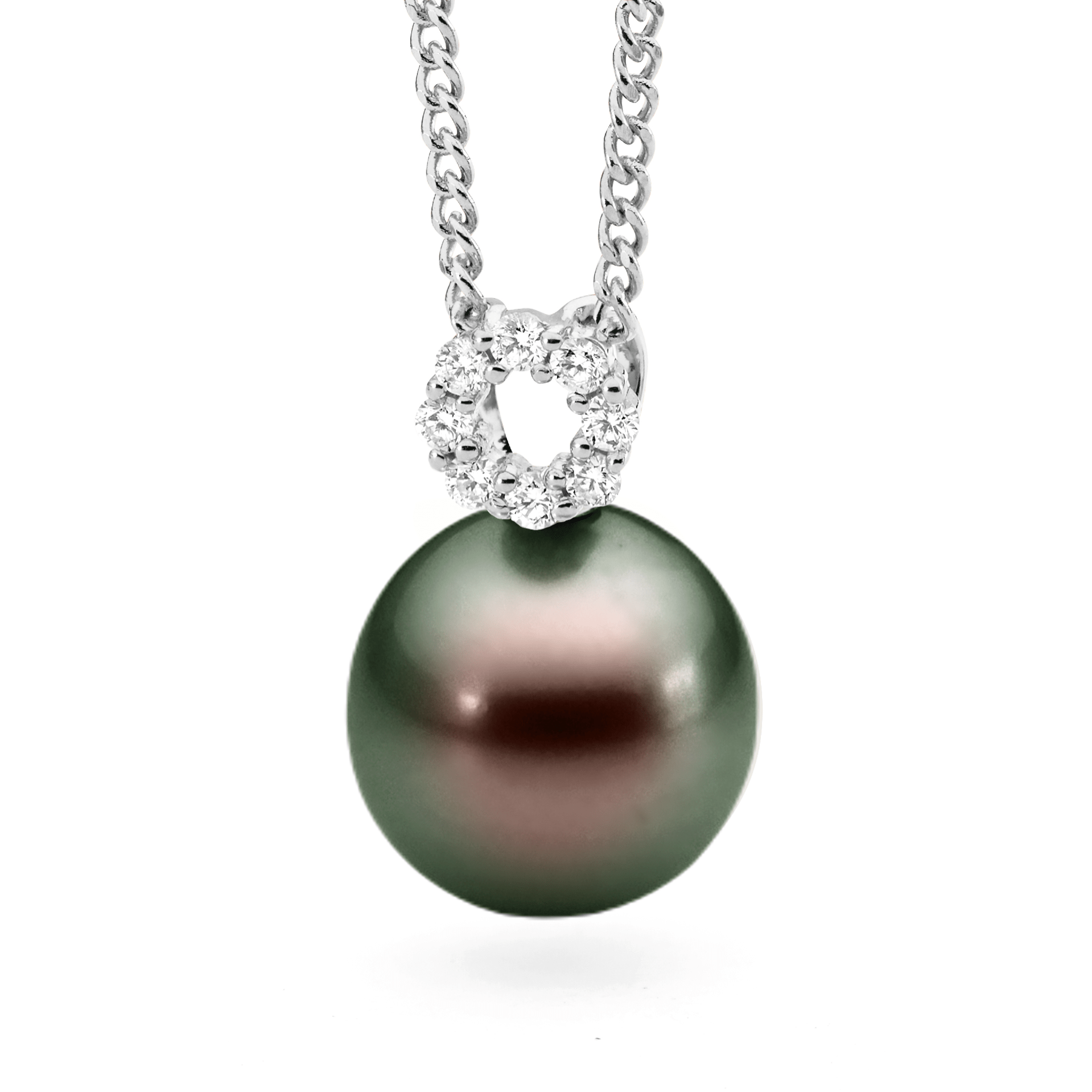 Diamond Circle Pearl Pendant - Image 5