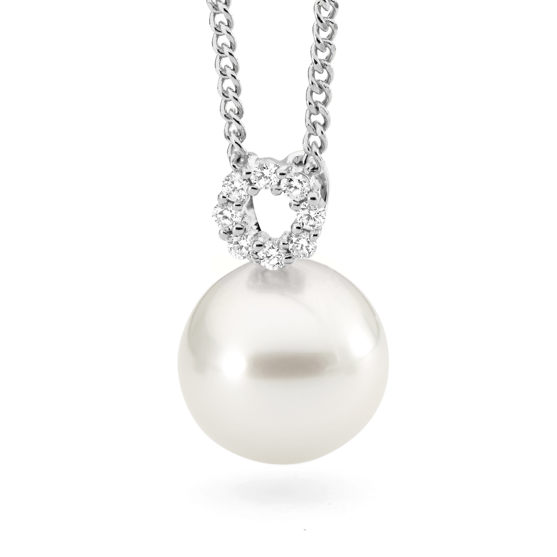 Diamond Circle Pearl Pendant - Image 2