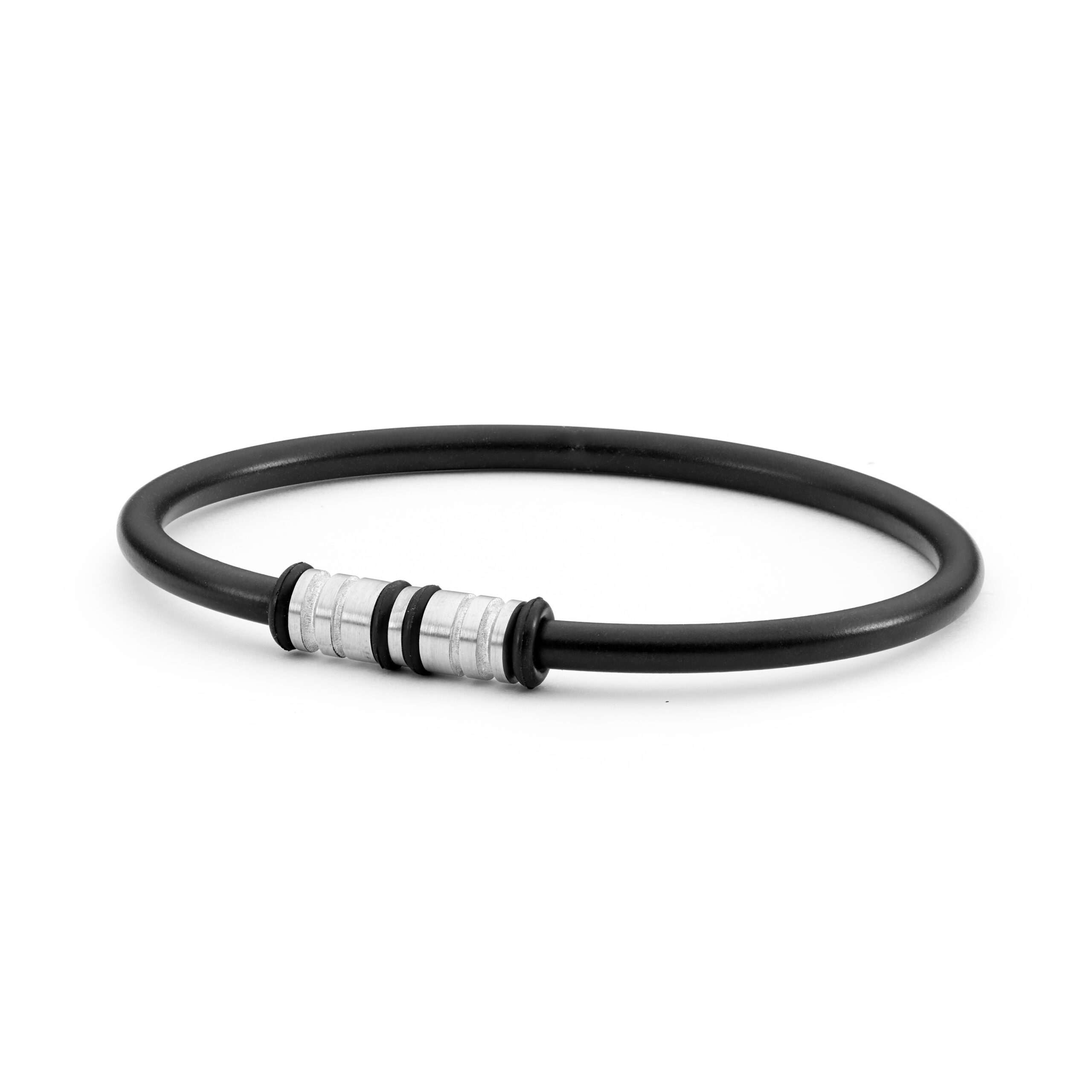 Sterling Silver Neoprene Bracelet