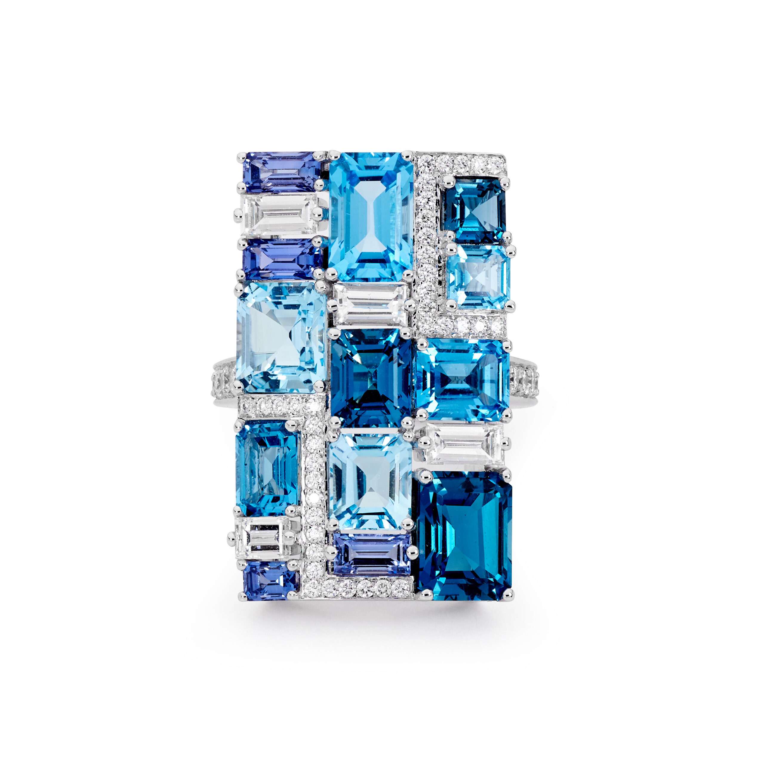 Sapphire & Topaz Cocktail Ring - Image 2