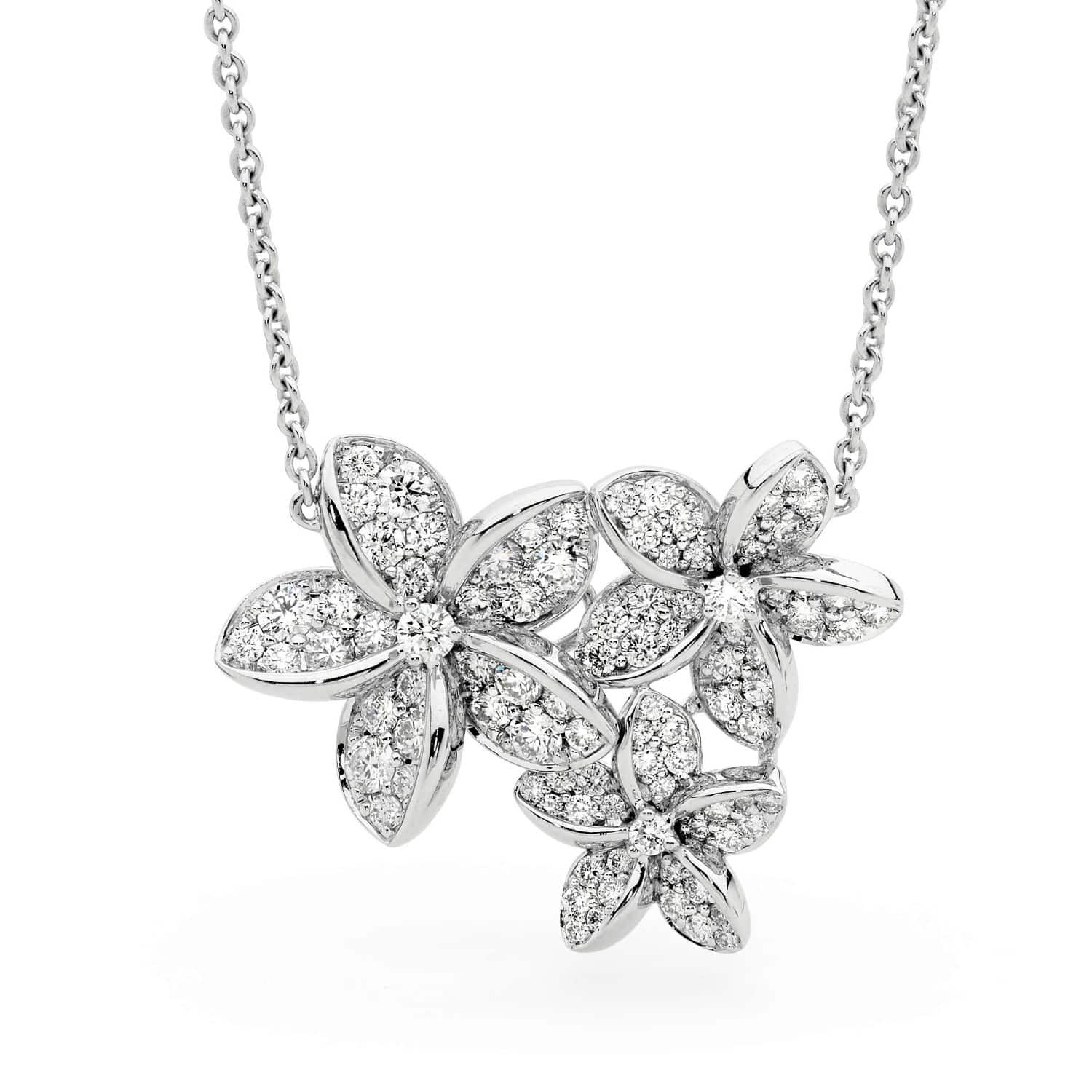 Diamond Flower Trio Pendant