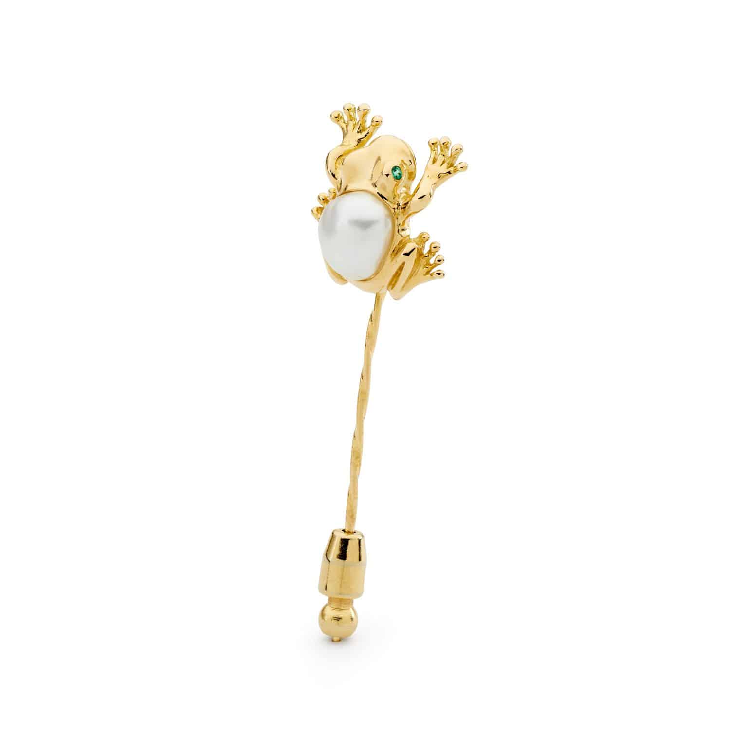 Yellow Gold Frog Pin